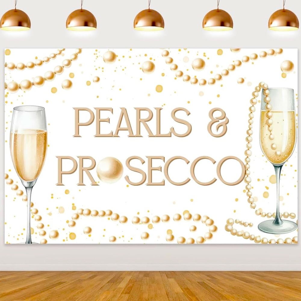 Pearls & Prosecco Backdrop - NWT